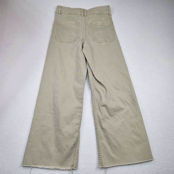 Zara High Rise Marine Wide Leg Raw Hem Pants Girls Juniors Size 13-14 Adjustable - Picture 16 of 16